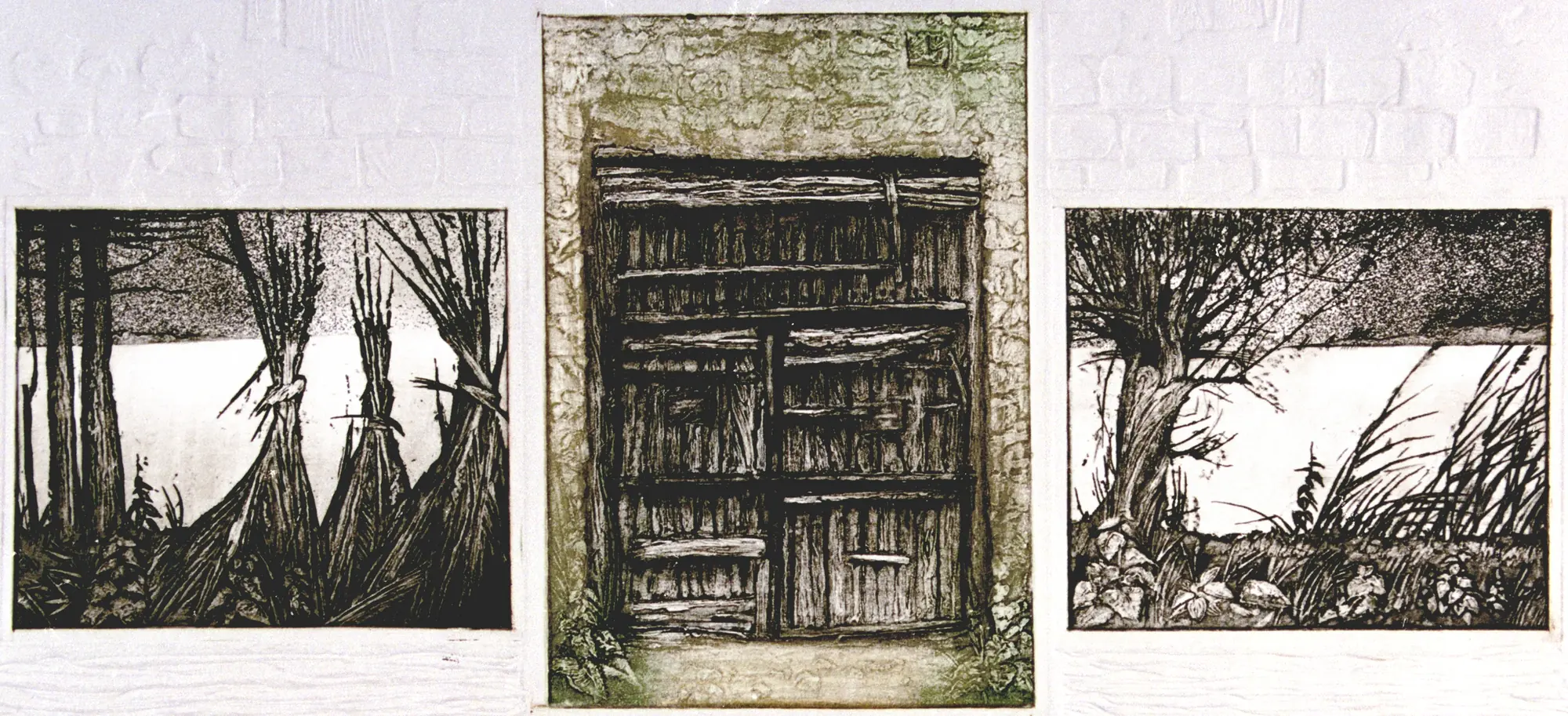 Христенко В. Є. , 1963, м. Харків. Зачинені двері, 2019. Офорт, від. травлення, акватинта, 27х57