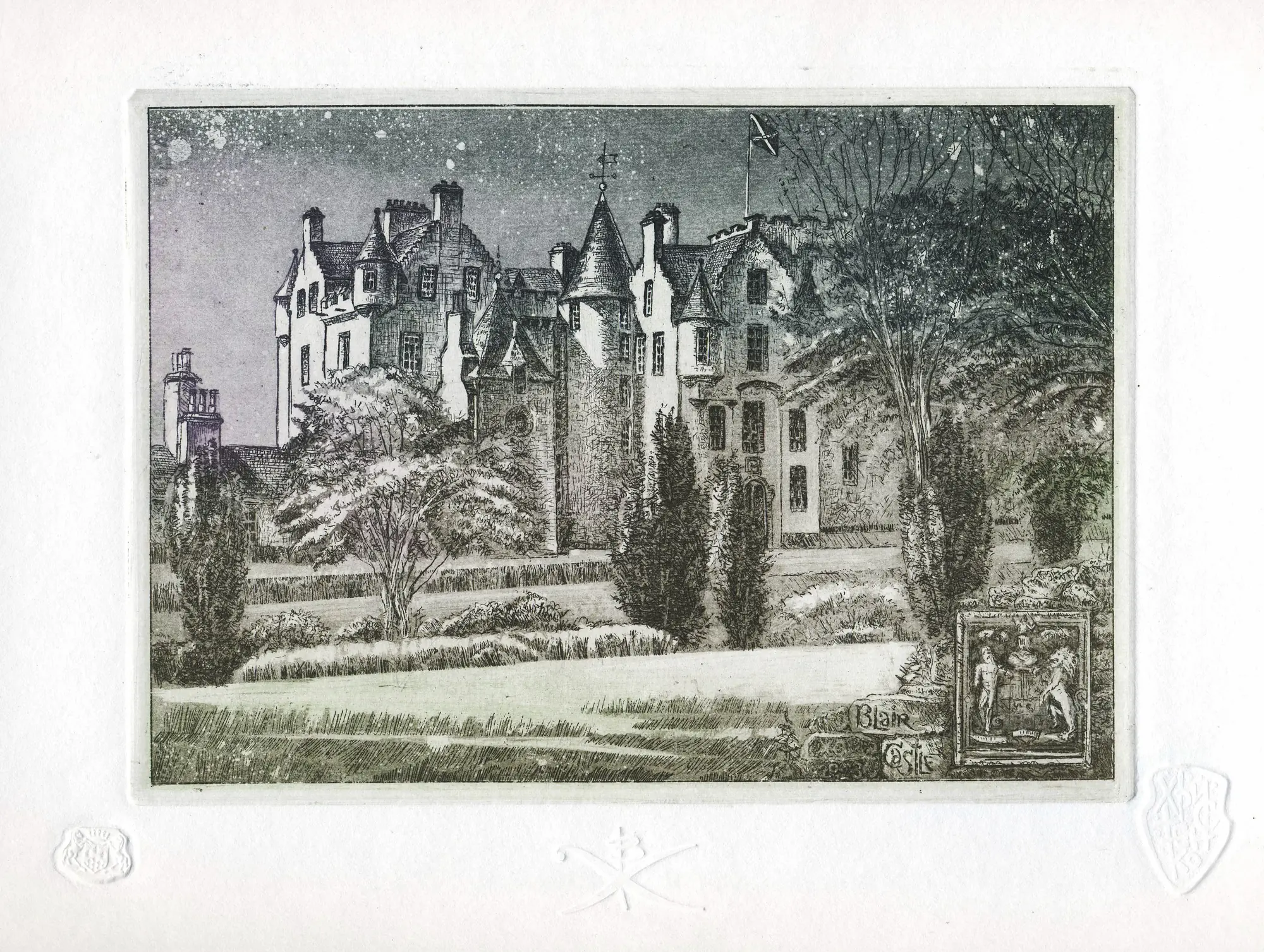 ХристенкоВЄ Подорож Шотландією2023 Blair Castle 2023 С3 5 etching aquatint 15х21