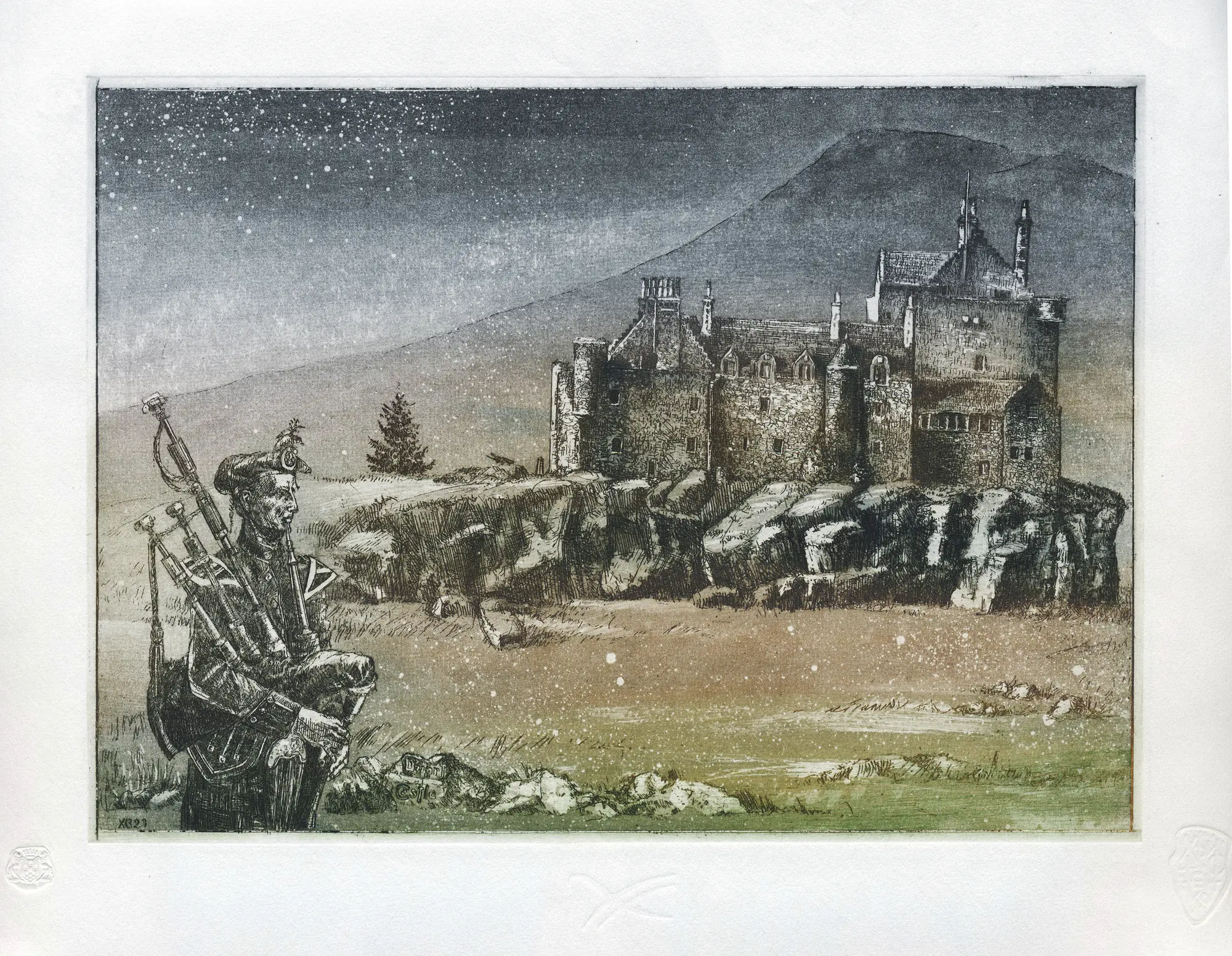 ХристенкоВЄ Подорож Шотландією2023 Duart Castle 2023 С3 5 etching aquatint 22х31