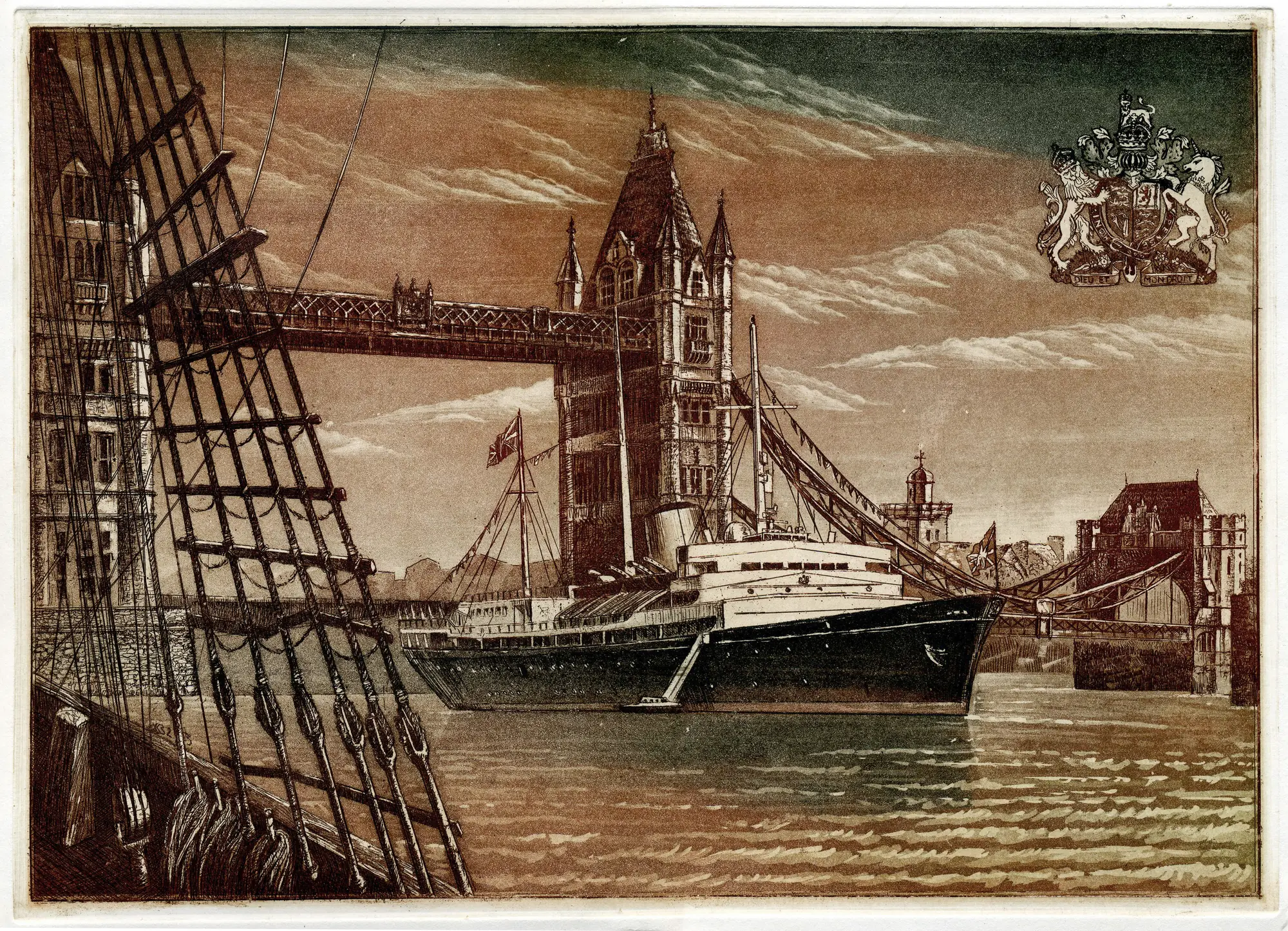 ХристенкоВЄ Подорож Шотландією2023 His Majesty_s Yacht Britannia 2023 С3 5 etching aquatint 26х36 (1)