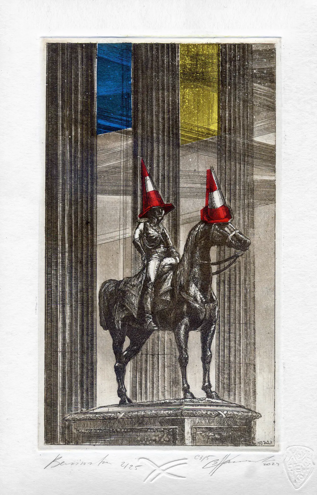 ХристенкоВЄ Подорож Шотландією2023Duke of Wellington & Ukrain 2023 С35 etching aquatint 210х14 1